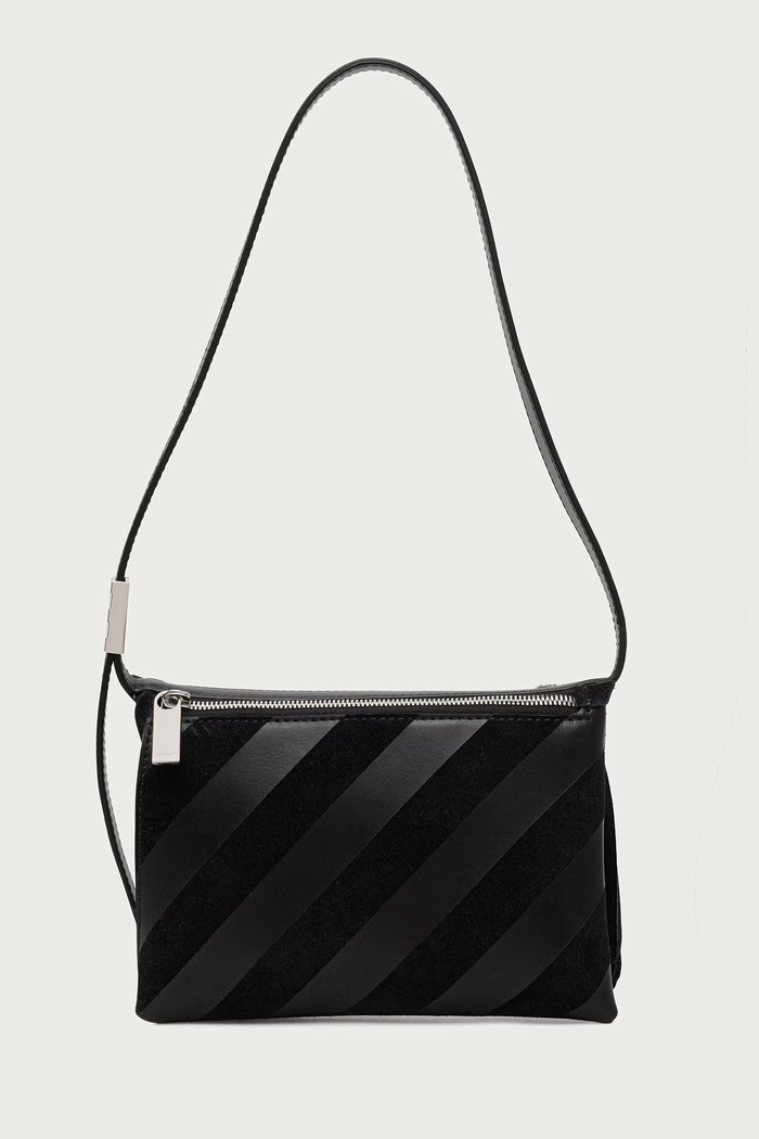 Off-White Sandbag 404 tote bag Women's suede black OWWNN10F26LT01