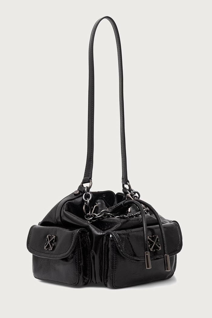 Off-White Dumbo.b Bucket Bag βαλιτσάκι γυναικείο δερμάτινο OWWMY01F26LT01 μαύρο AW26