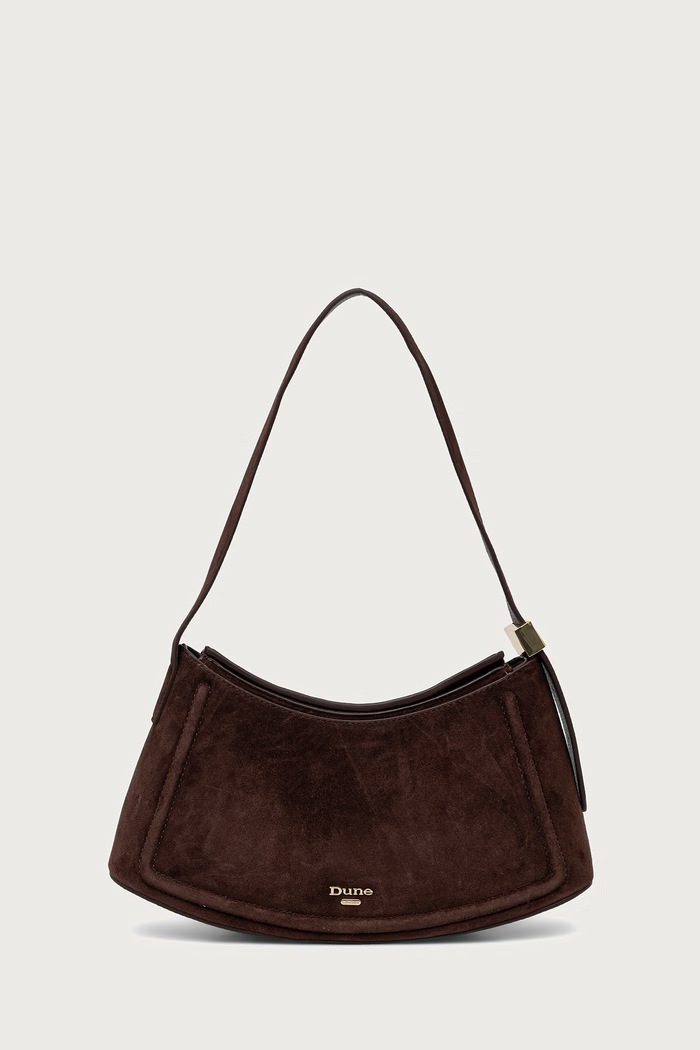 Dune London Torebka crossbody damska zamszowa DEPENDENT brązowy 0022511200015330