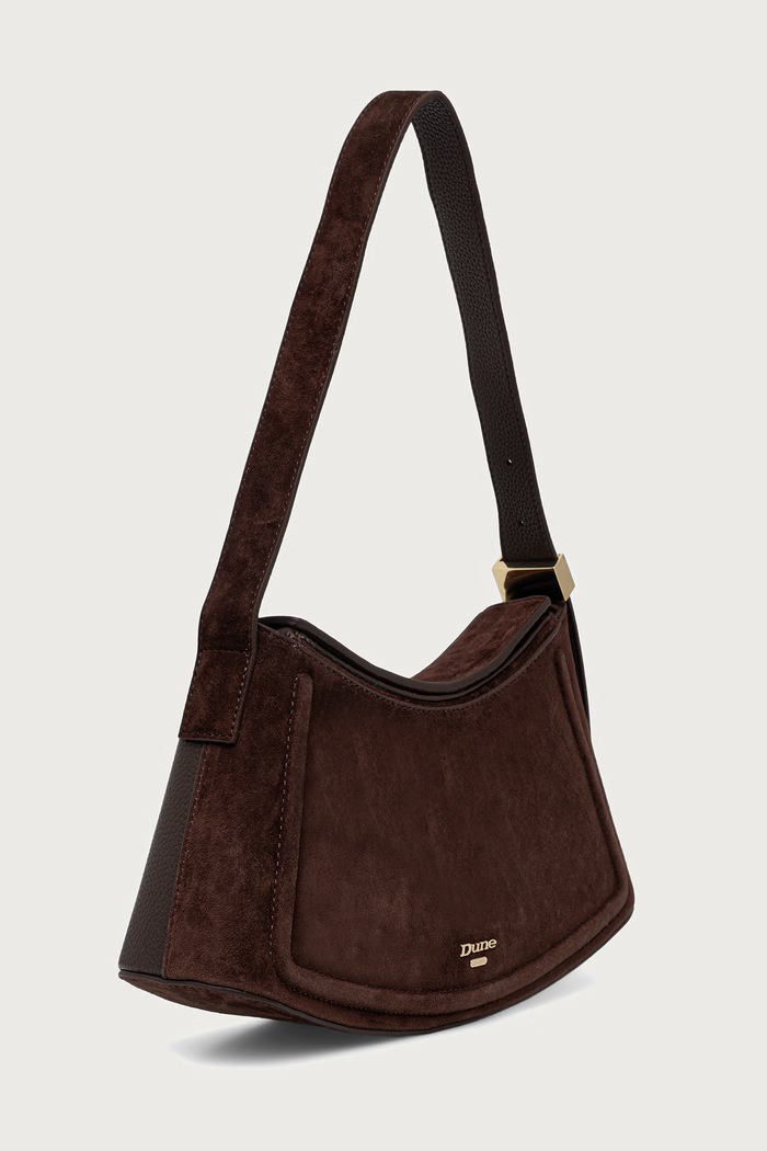 Dune London Torebka crossbody damska zamszowa DEPENDENT 0022511200015330 brązowy AW26