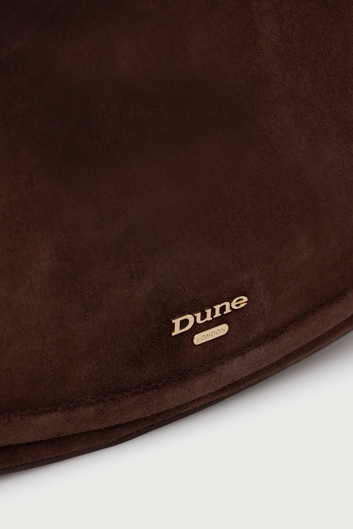 Torebka crossbody damska zamszowa DEPENDENT Dune London 0022511200015330 brązowy