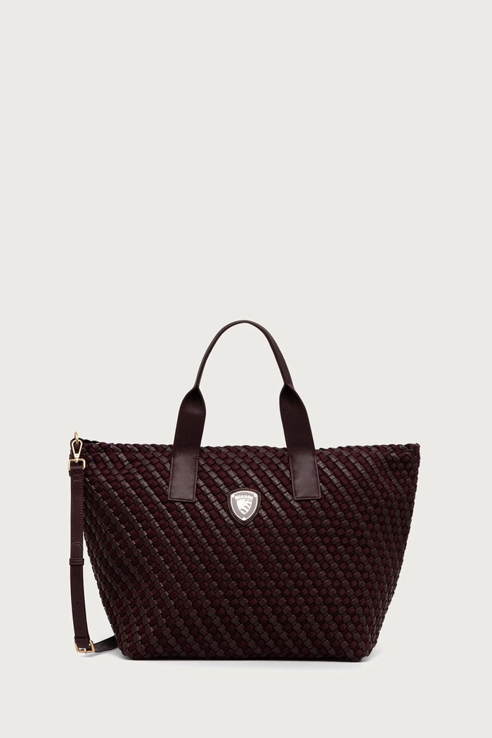 Blauer Torebka shopper damska z imitacji skóry bordowy F6HOME02.NEO