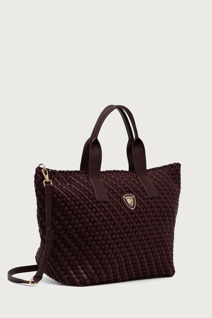 Blauer Torebka shopper damska z imitacji skóry F6HOME02.NEO bordowy AW26
