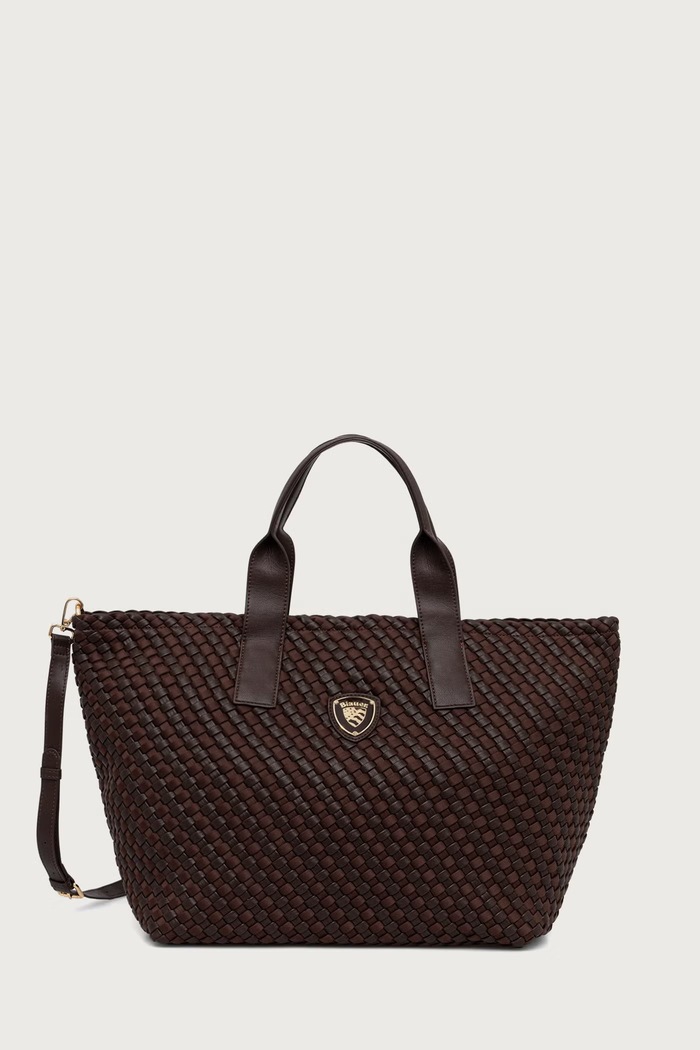 Blauer Torebka shopper damska z imitacji skóry brązowy F6HOME02.NEO