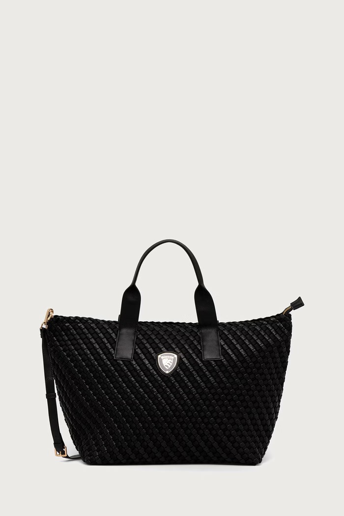 Blauer Torebka shopper damska z imitacji skóry czarny F6HOME02.NEO