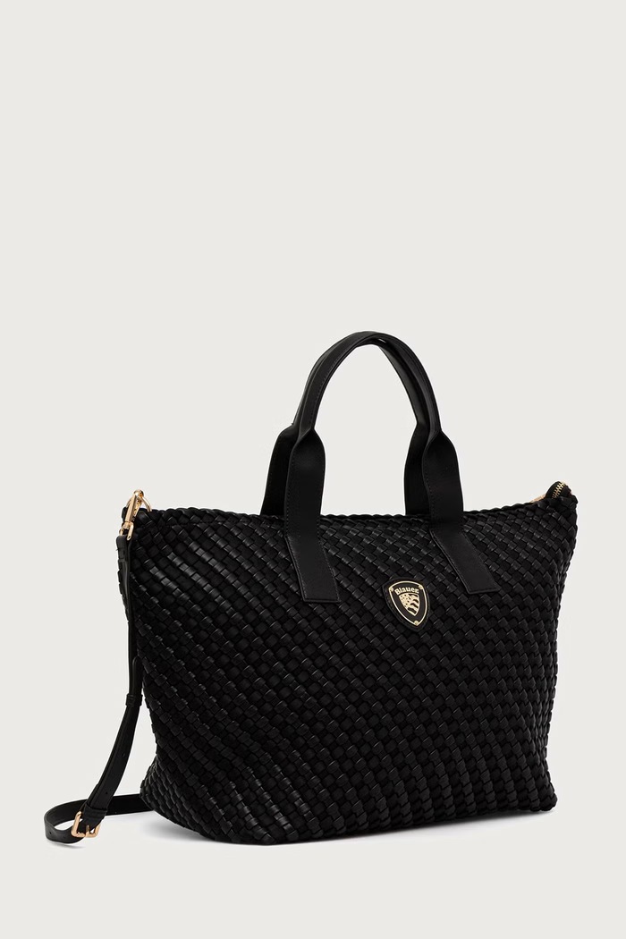 Blauer Torebka shopper damska z imitacji skóry F6HOME02.NEO czarny AW26