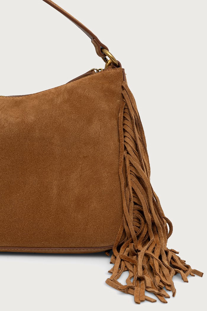Akcesoria Twinset Torebka shopper damska zamszowa 262TB7204 brązowy