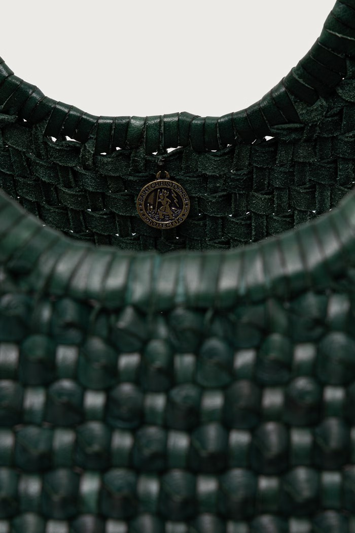 Torebka shopper damska skórzana Dragon Diffusion DGW68977 zielony