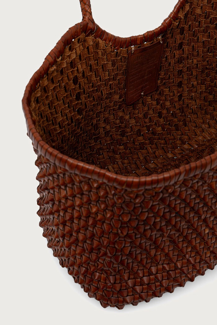 Torebka shopper damska skórzana Dragon Diffusion DGW68977 brązowy