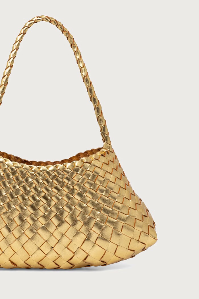 Akcesoria Dragon Diffusion Torebka shopper damska skórzana DGW68943 złoty