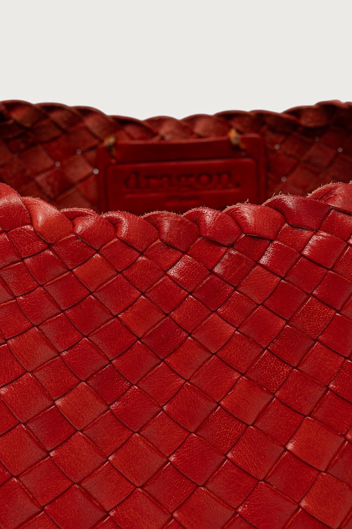 Torebka shopper damska skórzana Dragon Diffusion DGW68943 czerwony