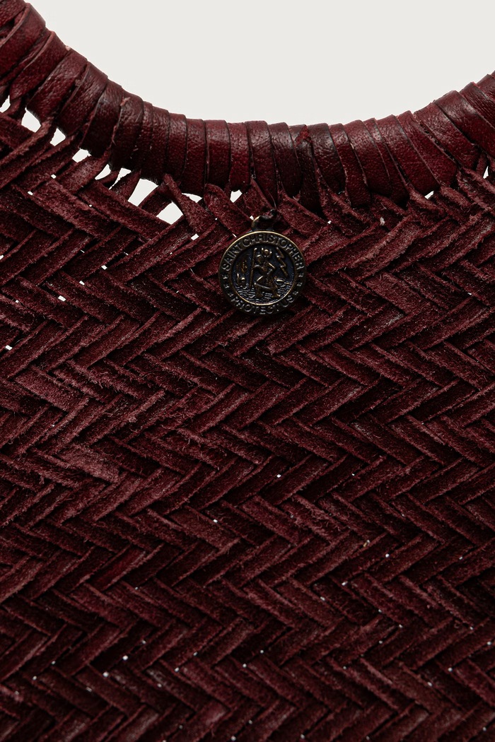 Torebka shopper damska skórzana Dragon Diffusion DGW68822 bordowy
