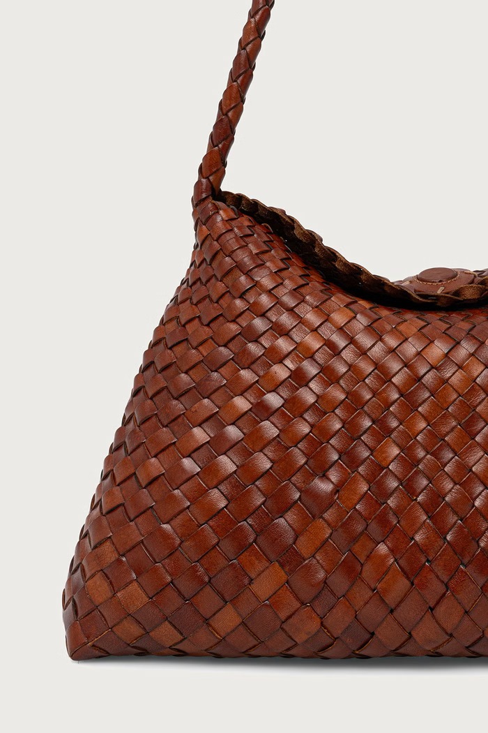 Akcesoria Dragon Diffusion Torebka shopper damska skórzana DGW68700 brązowy