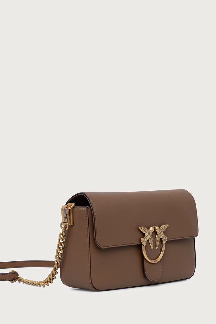 Pinko Torebka crossbody damska skórzana 107925.A2JG brązowy AW26