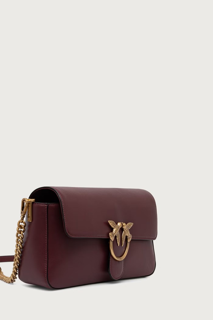 Pinko Torebka crossbody damska skórzana 107925.A2JG bordowy AW26
