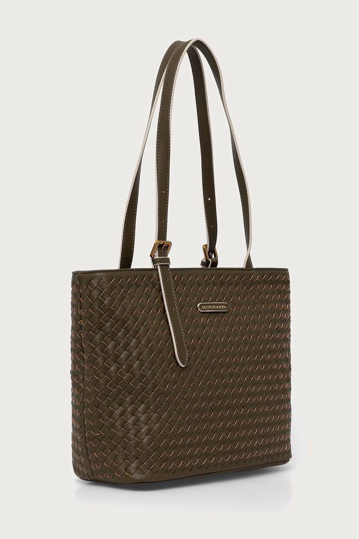 Scotch & Soda Torebka damska z imitacji skóry SCHB0023 zielony AW26