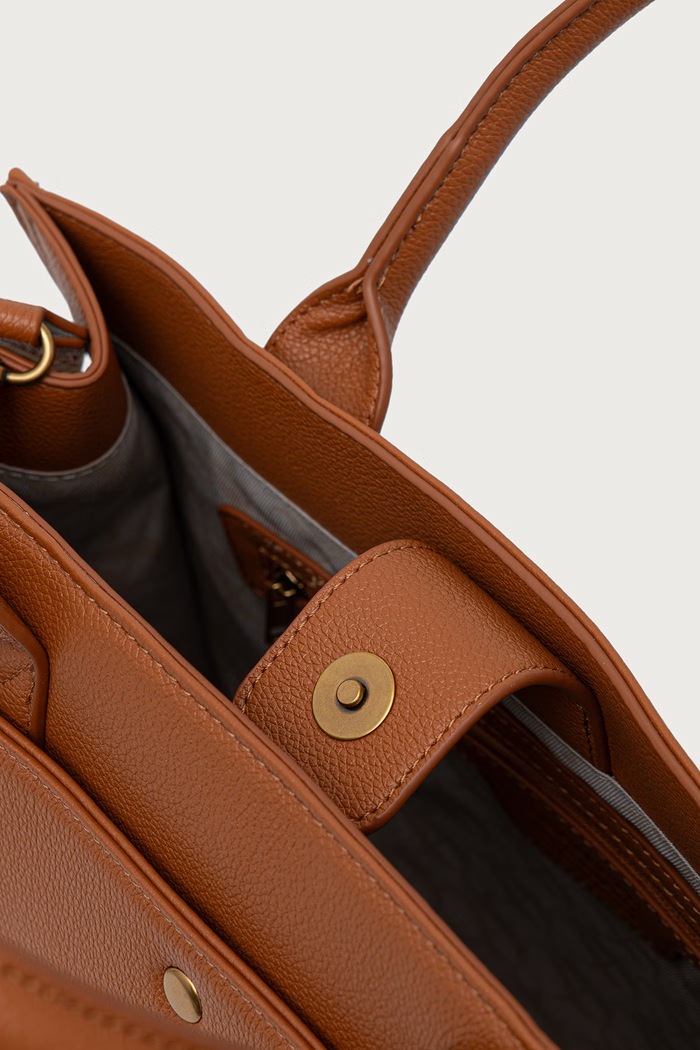 Torebka tote z imitacji skóry Scotch & Soda brązowy SCHB0025