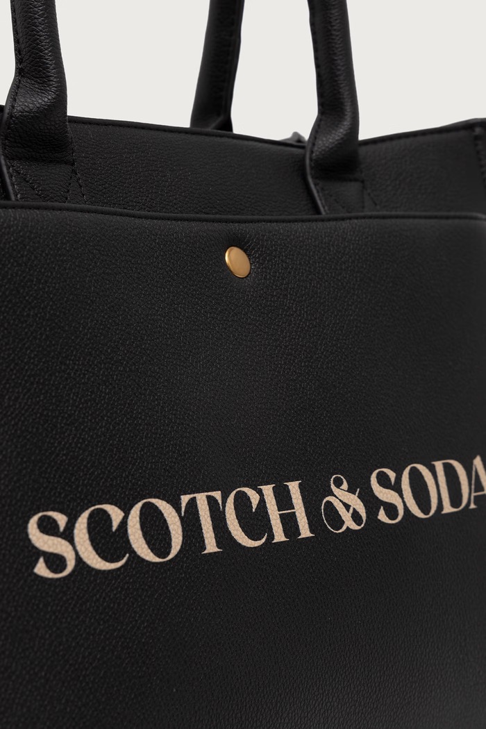 Torebka tote z imitacji skóry Scotch & Soda SCHB0025 czarny