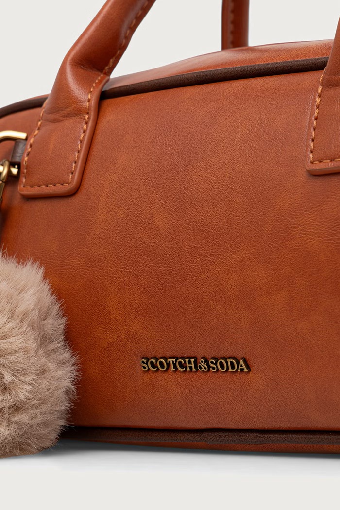 Torebka bagietka z imitacji skóry Scotch & Soda SCHB0010 pomarańczowy