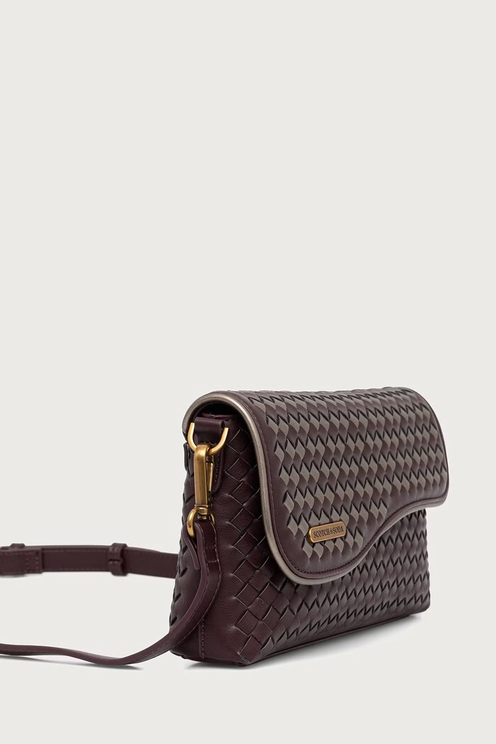 Scotch & Soda Torebka damska z imitacji skóry SCHB0005 bordowy AW26