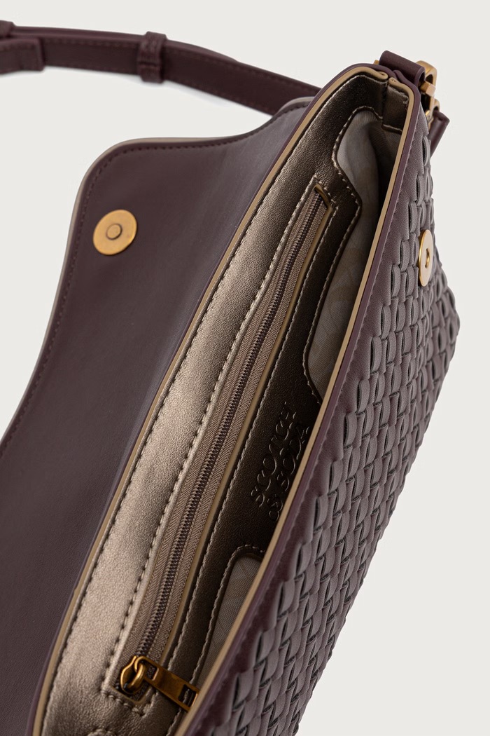 Torebka damska z imitacji skóry Scotch & Soda SCHB0005 bordowy