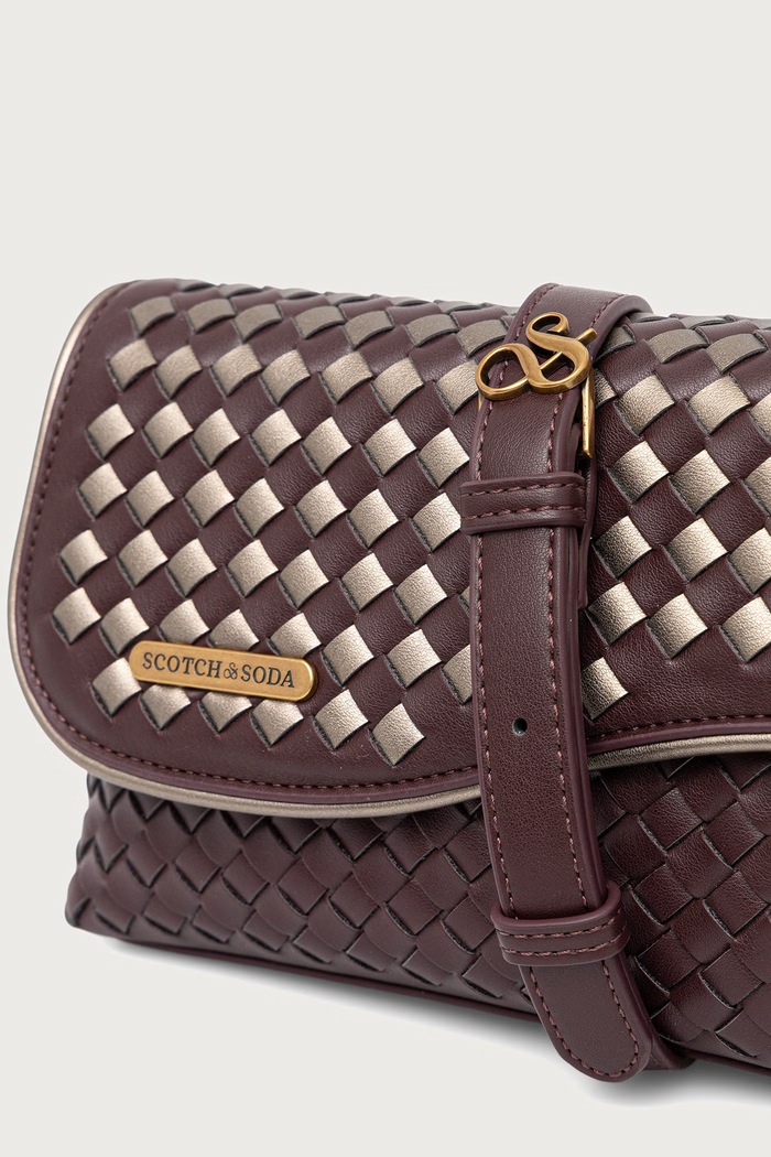 Torebka damska z imitacji skóry Scotch & Soda bordowy SCHB0005
