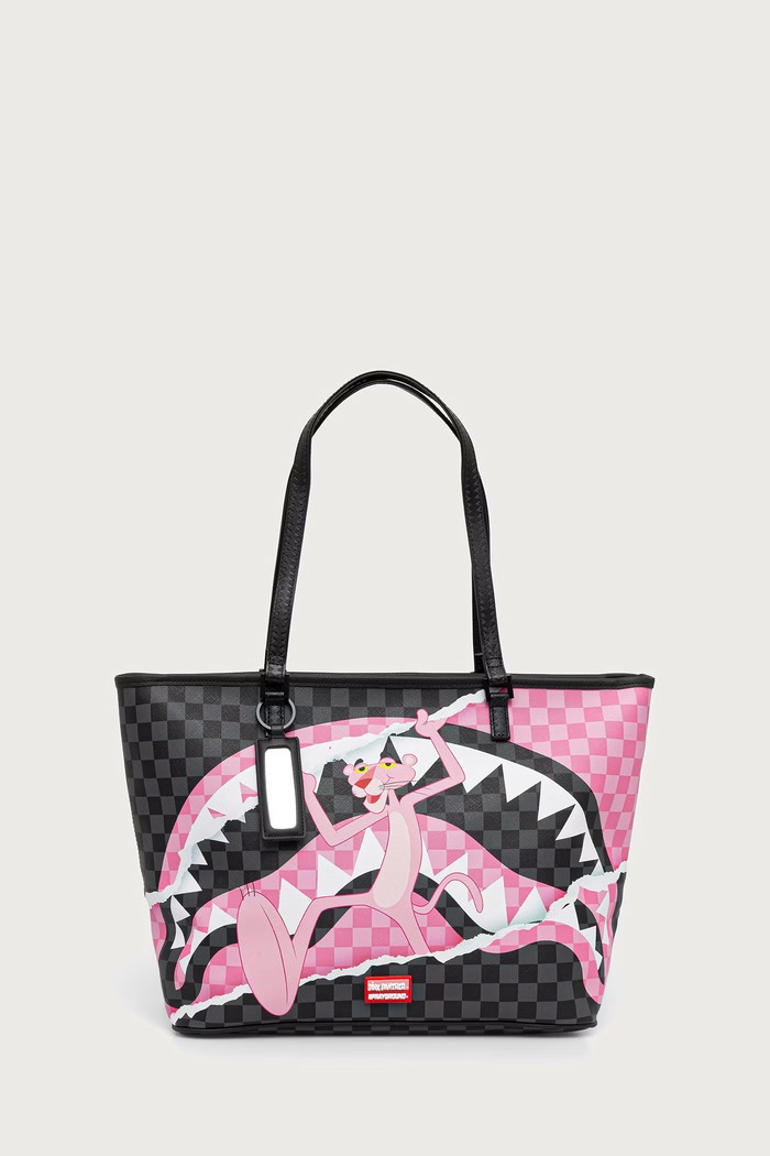 Sprayground Torebka shopper damska z imitacji skóry PINK PANTHER czarny 910T9377NSZ