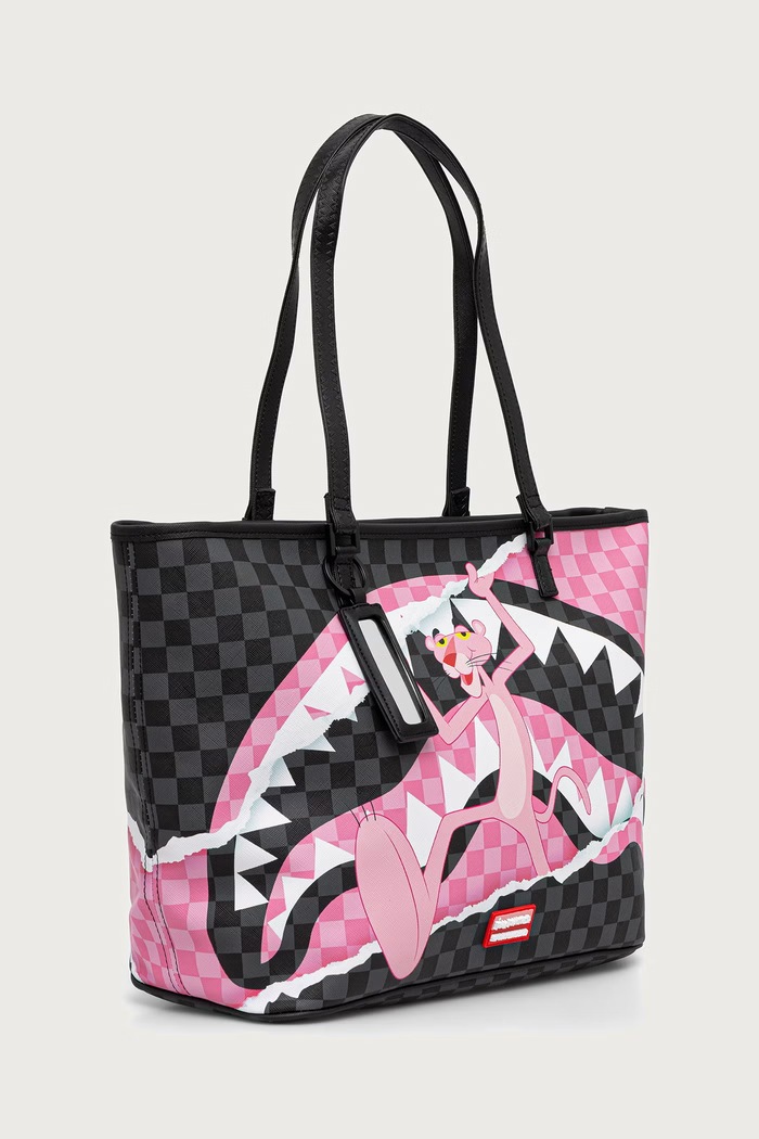 Sprayground Torebka shopper damska z imitacji skóry PINK PANTHER 910T9377NSZ czarny AW26