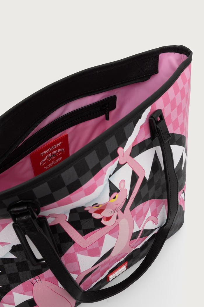 Torebka shopper damska z imitacji skóry PINK PANTHER Sprayground czarny 910T9377NSZ