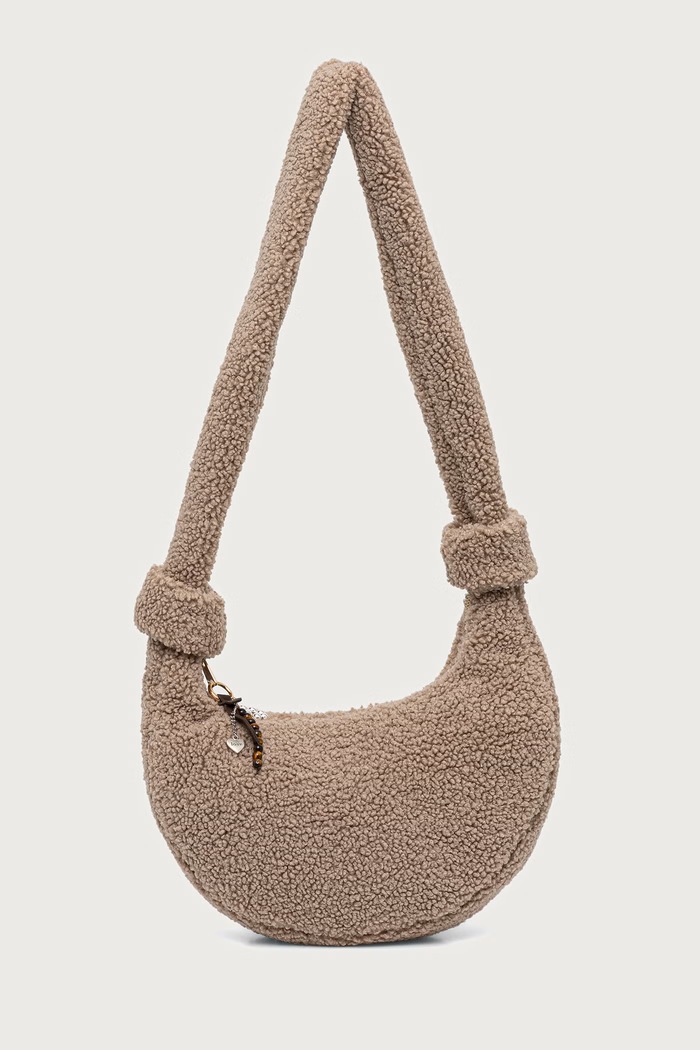 Mos Mosh Torebka crossbody damska polarowa 182320 beżowy AW26