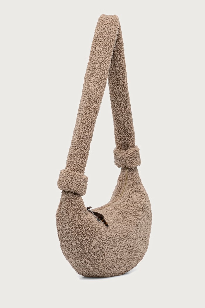 Akcesoria Mos Mosh Torebka crossbody damska polarowa 182320 beżowy