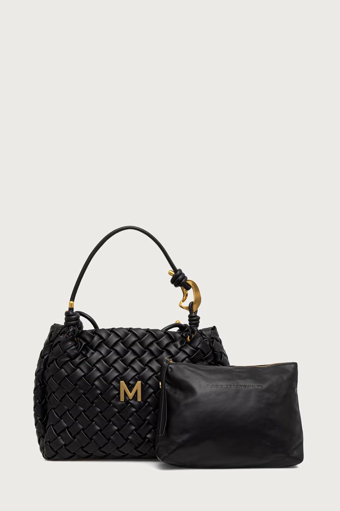 Lola Casademunt Torebka shopper damska z imitacji skóry czarny MF2604012