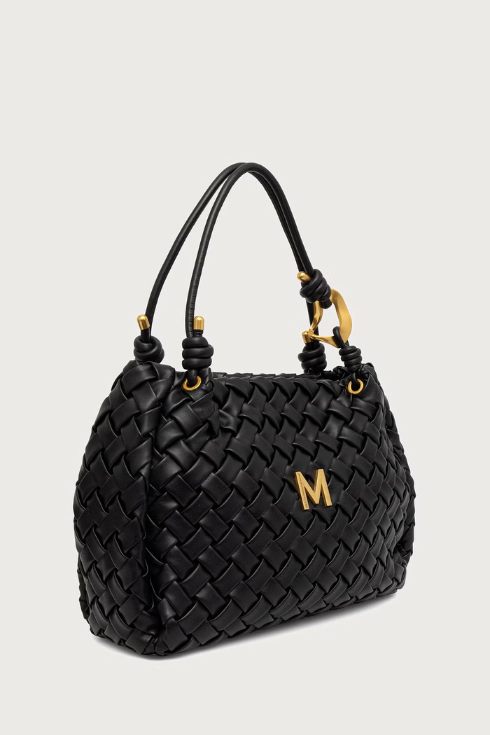 Lola Casademunt Torebka shopper damska z imitacji skóry MF2604012 czarny AW26