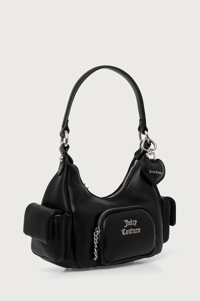 Juicy Couture Torebka hobo damska z imitacji skóry ASHLEY BIJ2699FFWVP czarny AW26