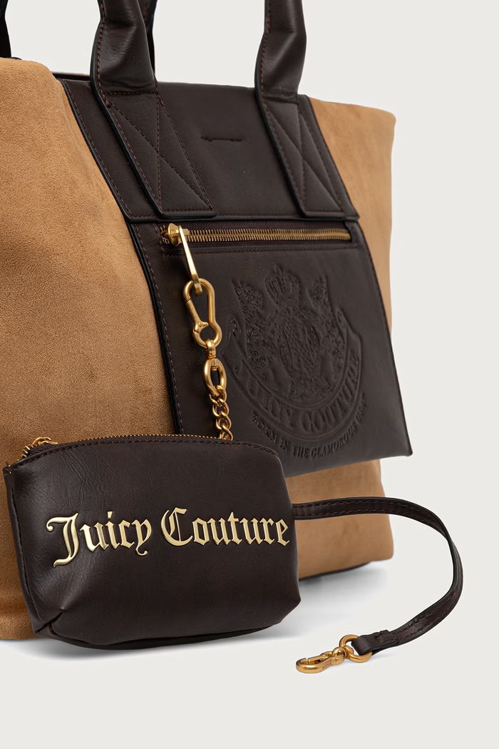 Kabelka typu shopper dámska z imitácie semišu BONNIE Juicy Couture BIJ2699F7WPJ hnedá