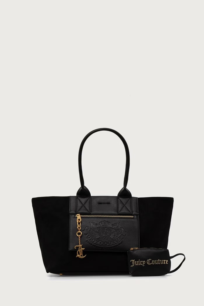 Juicy Couture Kabelka typu shopper dámska z imitácie semišu BONNIE čierna BIJ2699F7WPJ