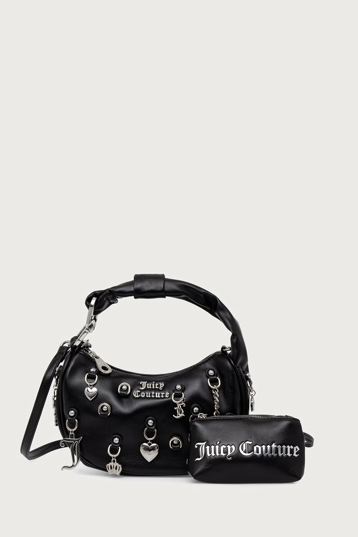 Juicy Couture Torebka hobo damska z imitacji skóry BLOSSOM czarny BEJL599DGWVP