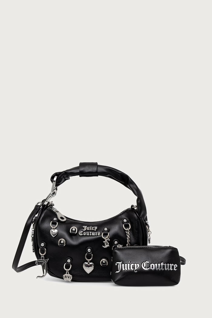 Juicy Couture Torebka hobo damska z imitacji skóry BLOSSOM czarny BEJL599DGWVP