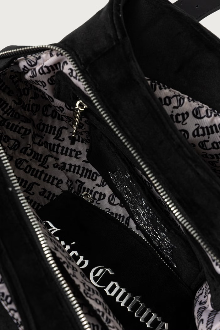 Torba za žene od velura KIMBERLY Juicy Couture crna BIJQL99COWZC