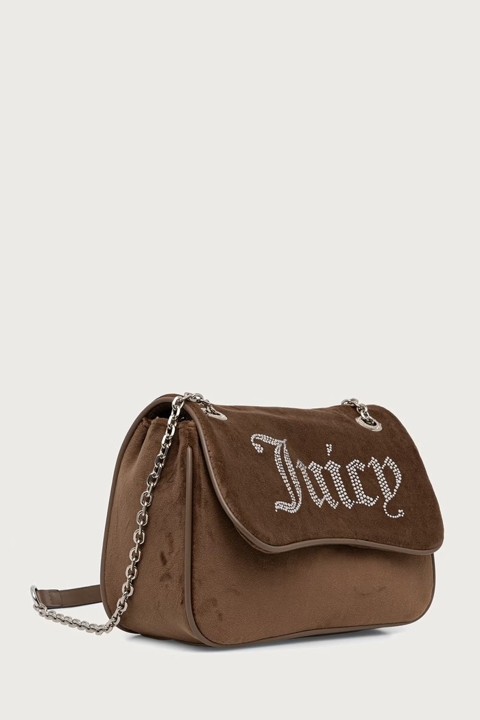 Juicy Couture Torebka crossbody damska welurowa KIMBERLY BIJQL99CKWZC brązowy AW26
