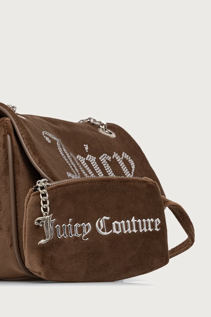 Torebka crossbody damska welurowa KIMBERLY Juicy Couture BIJQL99CKWZC brązowy