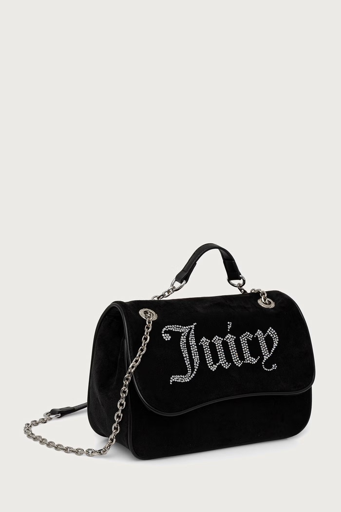 Juicy Couture Crossbody kabelka dámska zamatová KIMBERLY BIJQL99CKWZC čierna AW26