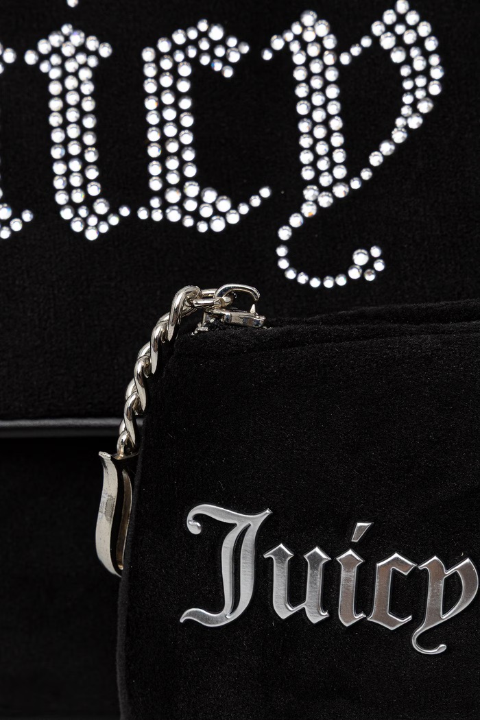 Crossbody kabelka dámska zamatová KIMBERLY Juicy Couture čierna BIJQL99CKWZC