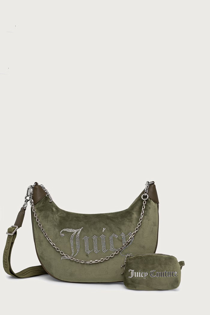 Juicy Couture Torebka crossbody damska welurowa KIMBERLY zielony BIJQL99CGWZC