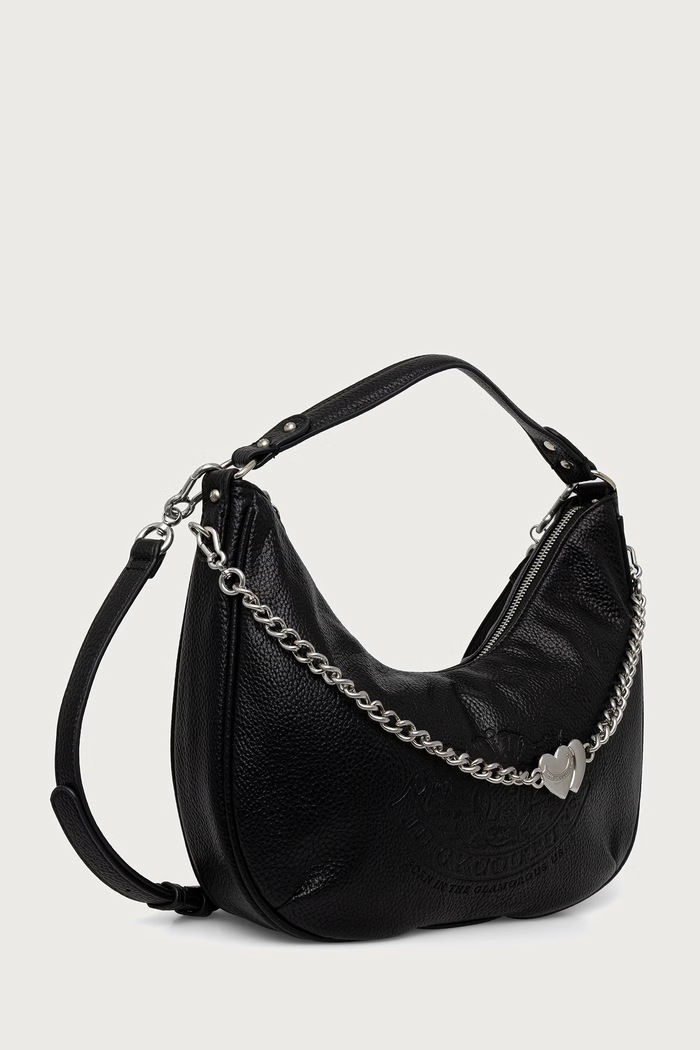 Juicy Couture Kabelka hobo dámska z imitácie kože TWIG NARRATIVE BIJTG99CDWVP čierna AW26