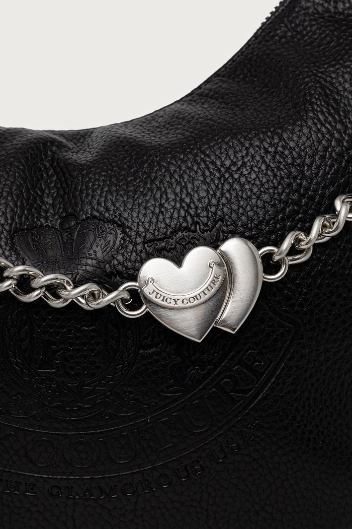 Kabelka hobo dámska z imitácie kože TWIG NARRATIVE Juicy Couture čierna BIJTG99CDWVP