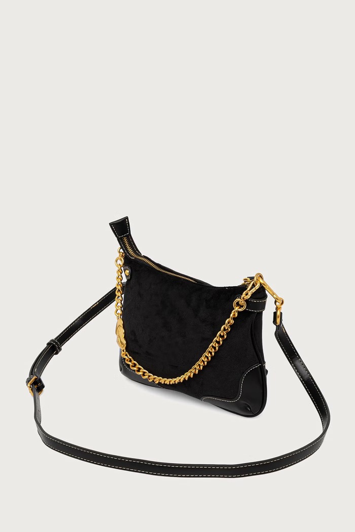 Doplnky Juicy Couture Crossbody kabelka dámska zamatová TWIG NARRATIVE BIJTG99C8WZC čierna