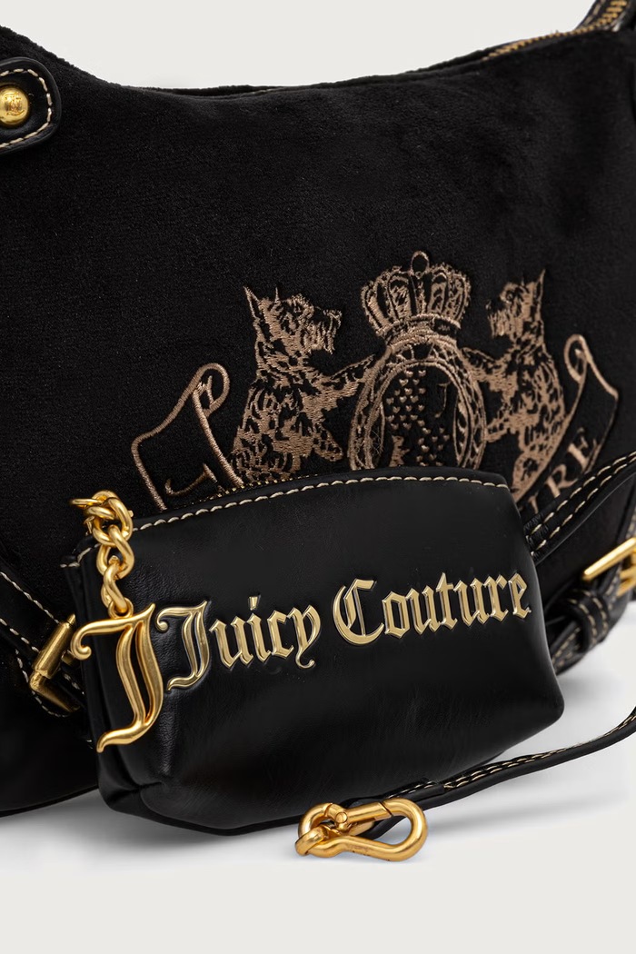 Crossbody kabelka dámska zamatová TWIG NARRATIVE Juicy Couture BIJTG99C8WZC čierna