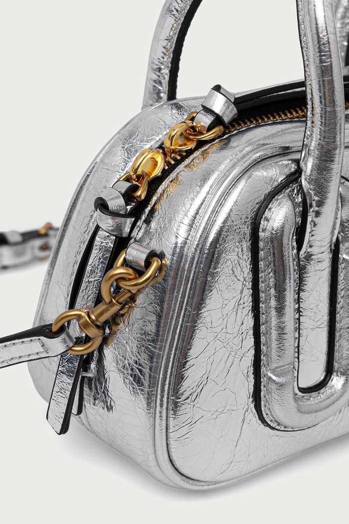 Crossbody kabelka dámska kožená BABE MINI MARC JACOBS strieborná 2F6HSC009H01