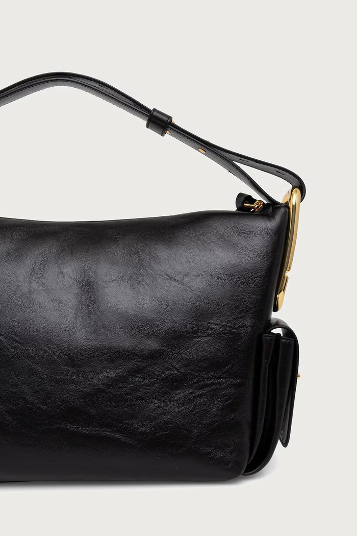 Dodatki MARC JACOBS Klasična torbica ženska usnjena LARGE SHOULDER BAG 2P6HSH022H01 črna